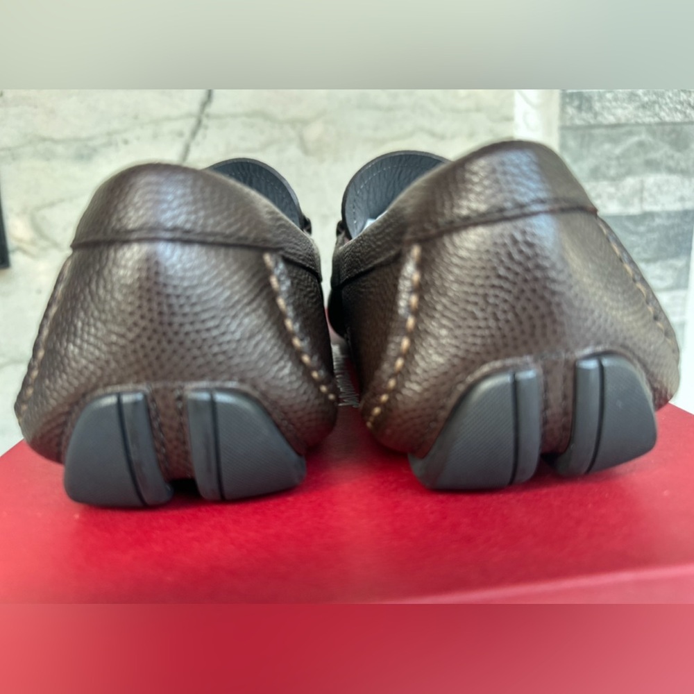NEW Salvatore Ferragamo Brown Leather Gancini Bit Loafers - Picture 2 of 7
